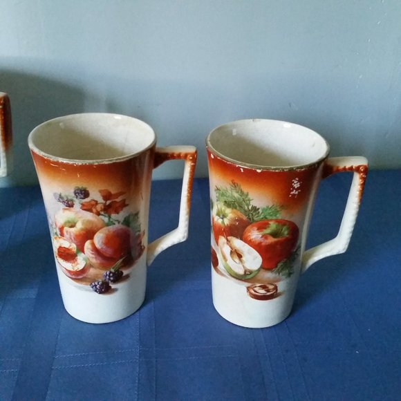 Antique Dresden China Porcelain Mugs Set of 4 Dresden China - Picture 5 of 15